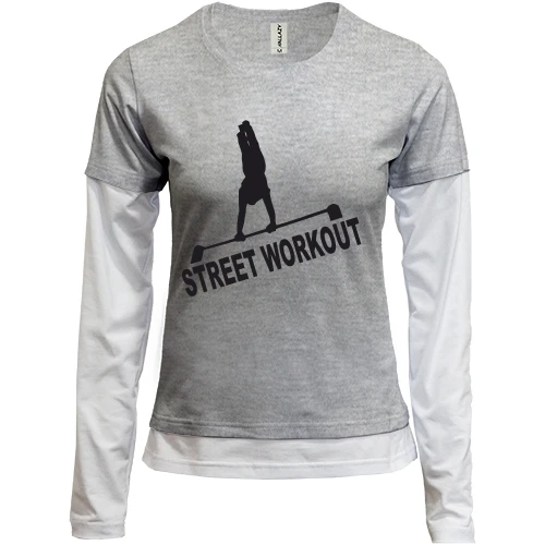 Женский лонгслив Комби, синий, Street Workout hide