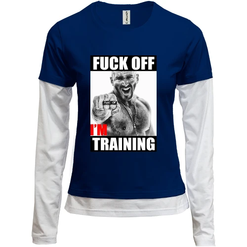Женский лонгслив Комби для качалки "F*ck off, i`m training"