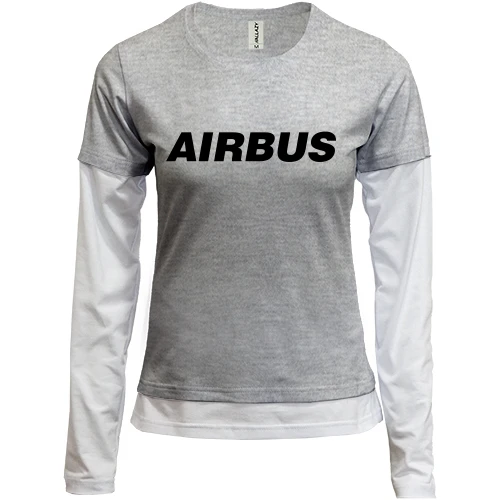 Женский лонгслив Комби с надписью Airbus