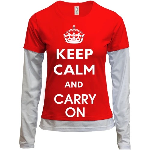 Женский лонгслив Комби Keep Calm and Carry On