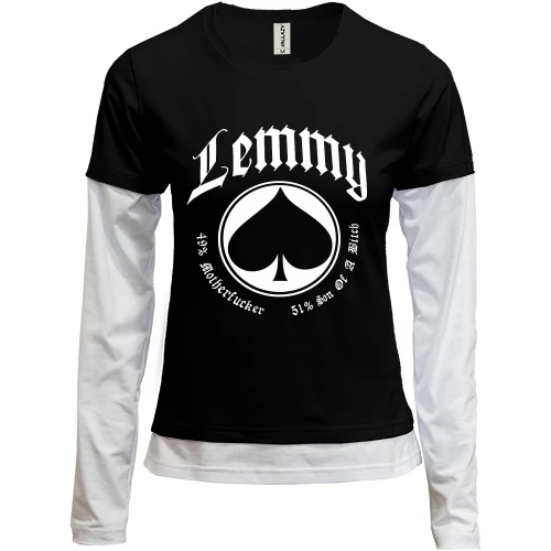 Женский лонгслив Комби, черный, Lemmy