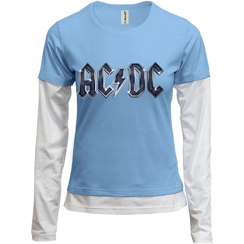 Женский лонгслив Комби AC/DC blue