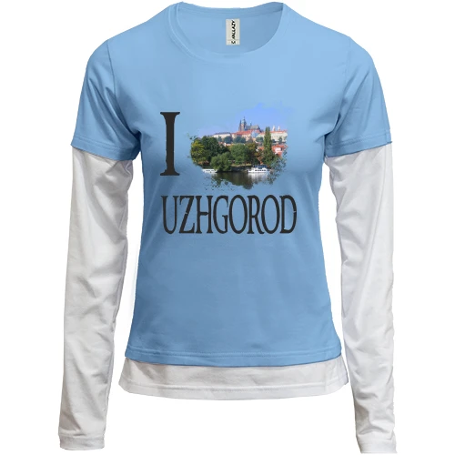 Женский лонгслив Комби Я люблю Ужгород