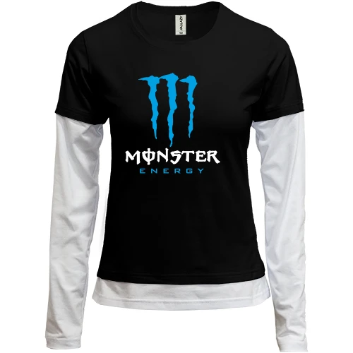 Женский лонгслив Комби Monster energy (blue)