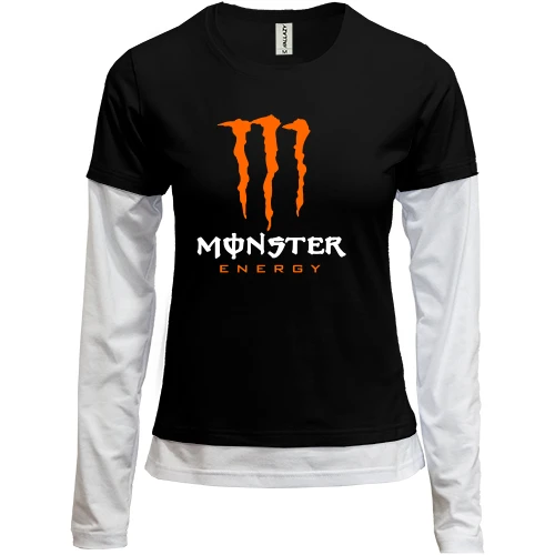 Женский лонгслив Комби Monster energy (orange)