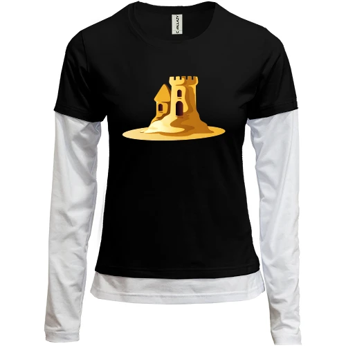 Женский лонгслив Комби с песочным замком