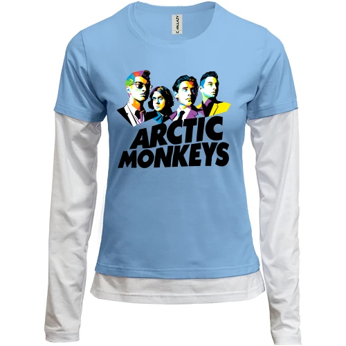 Женский лонгслив Комби, синий, Arctic monkeys (АРТ)