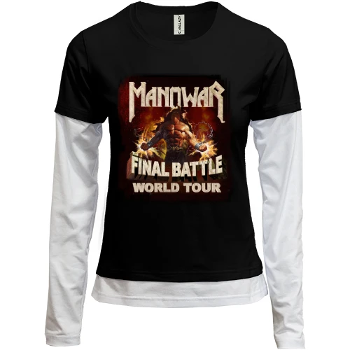 Женский лонгслив Комби, черный, Manowar Final battle