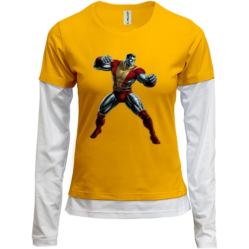 Женский лонгслив Комби с Колоссом (x-men)