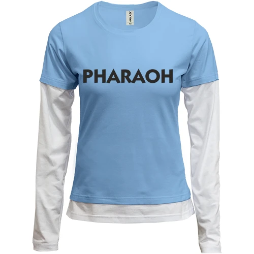 Женский лонгслив Комби, синий, PHARAOH