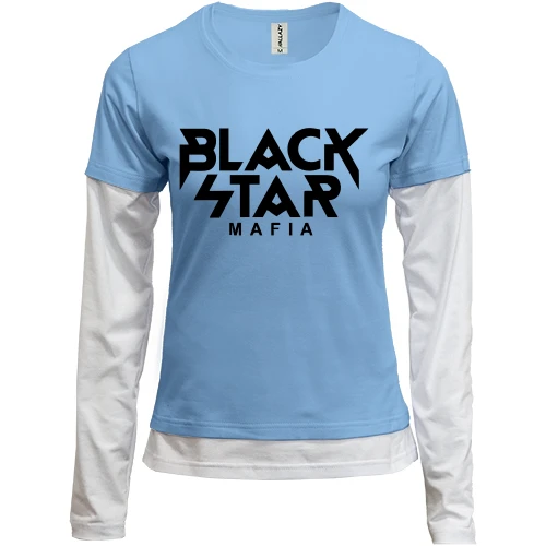 Женский лонгслив Комби, синий, Black Star Mafia