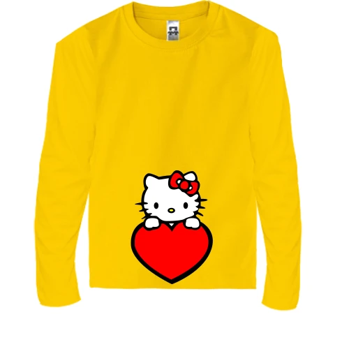 Детский лонгслив Kitty с сердцем