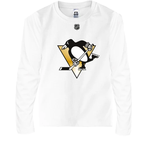 Детский лонгслив Pittsburgh Penguins с пингвином и золотым треугольником