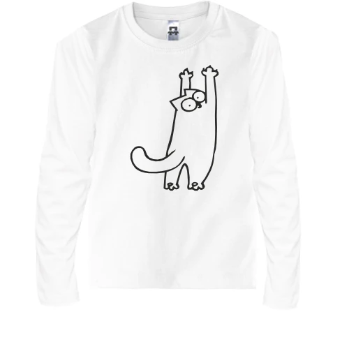 Детский лонгслив Simon's cat царапается
