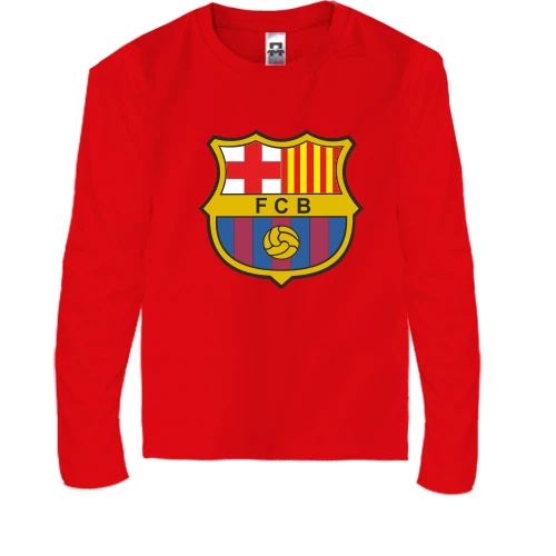 Дитячий лонгслів, Білий, FC Barcelona