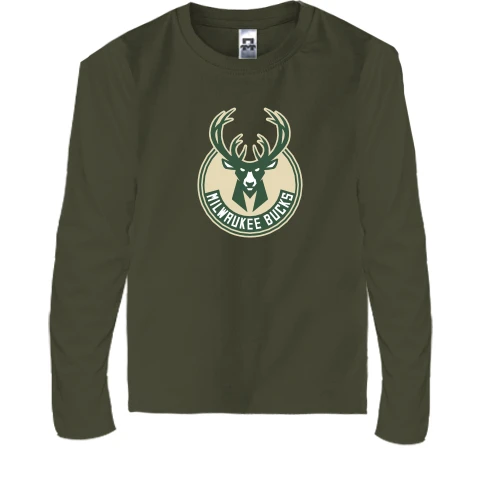 Детский лонгслив, Хаки, Milwaukee Bucks