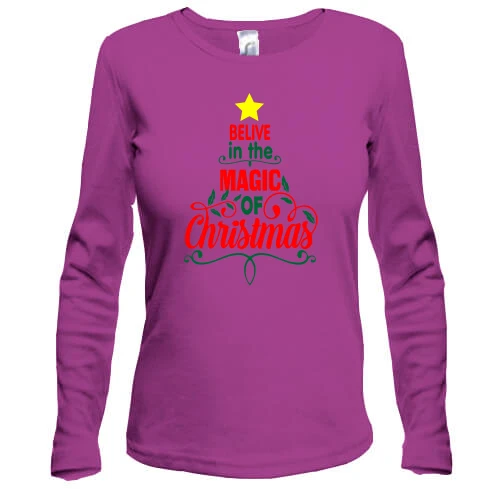 Жіночий лонгслів з написом "believe in the magic"