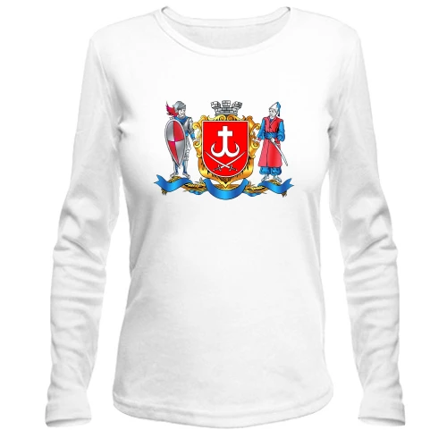 Женский лонгслив, белый, Герб города Винница