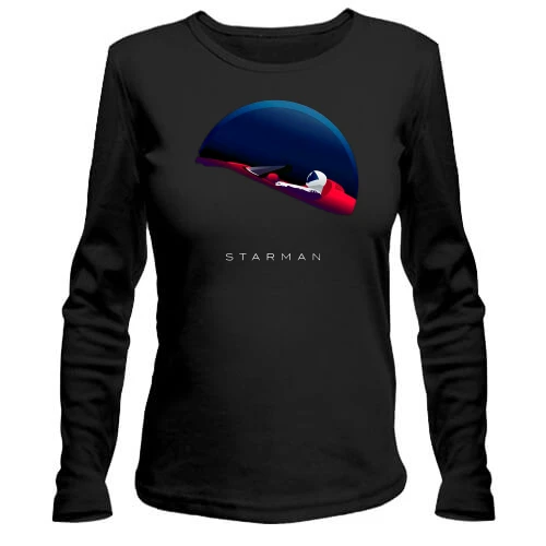 Женский лонгслив с Теслой в космосе Starman