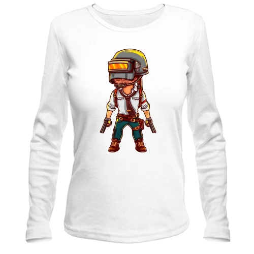 Жіночий лонгслів, білий, PUBG boy (арт)