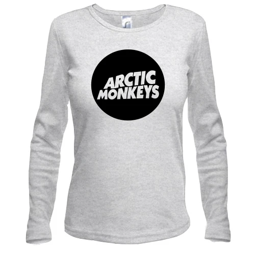 Жіночий лонгслів, сірий меланж, Arctic monkeys (Round)