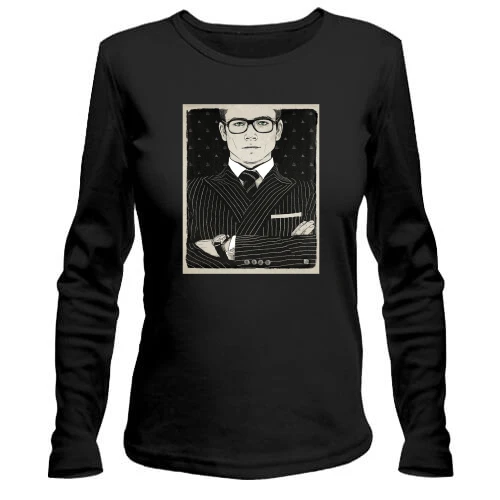 Женский лонгслив, Черный, с Экзи (Kingsman)