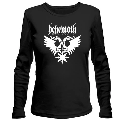 Женский лонгслив, Черный, Behemoth лого с крестом (2)