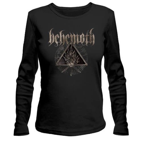 Женский лонгслив, черный, Behemoth (fire)