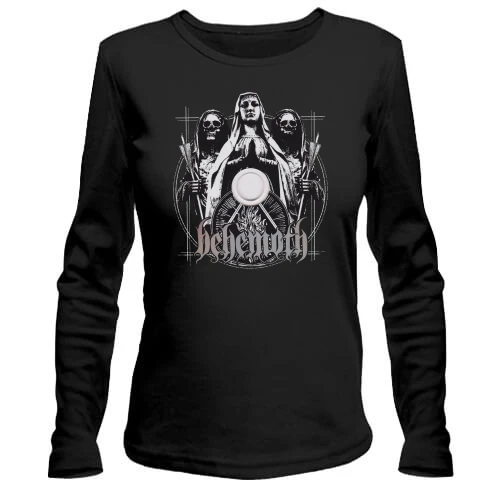 Женский лонгслив, черный, Behemoth (с монахиней)