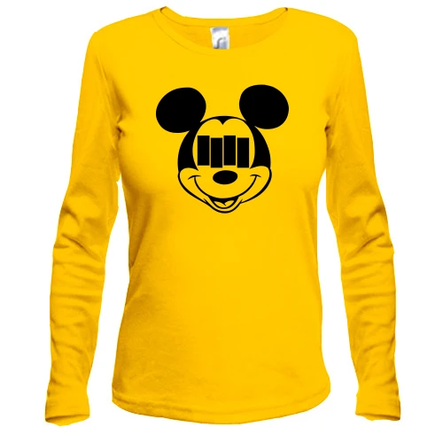 Женский лонгслив, желтый, Black Flag Mickey Style