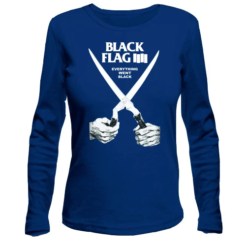 Женский лонгслив, синий, Black Flag - Everything Went Black