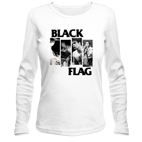 Женский лонгслив, Белый, Black Flag (группа)