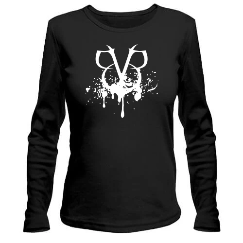 Женский лонгслив, черный, Black veil brides (брызги)