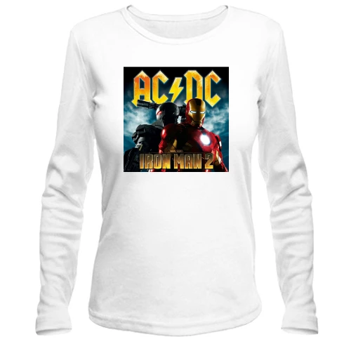 Женский лонгслив, белый, AC/DC Iron Man 2