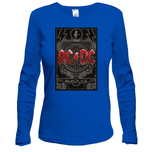 Женский лонгслив, Синий, AC/DC Black ice (2)