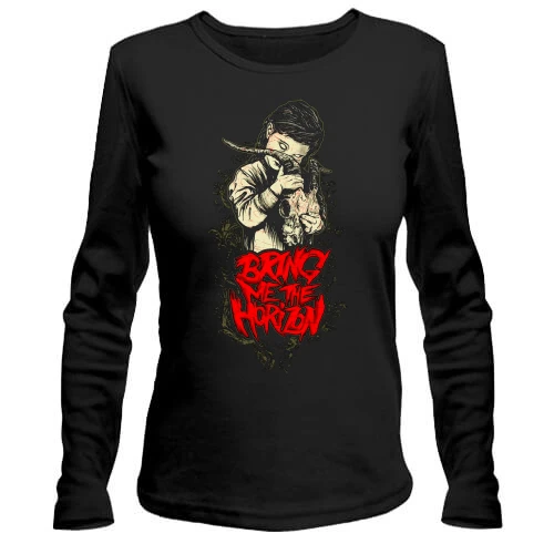 Жіночий лонгслів, чорний, з Bring me the horizon girl (2)