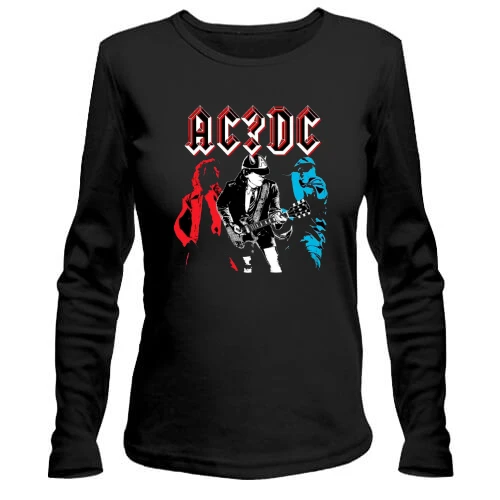 Жіночий лонгслів, чорний, AC/DC АРТ