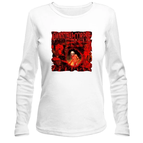 Жіночий лонгслів, білий, Cannibal Corpse - Torture