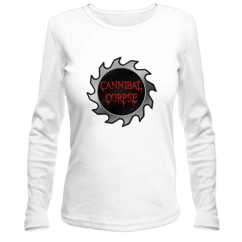 Жіночий лонгслів, білий, Cannibal Corpse (пилка)
