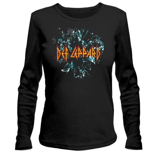 Жіночий лонгслів, чорний, Def Leppard - Скло
