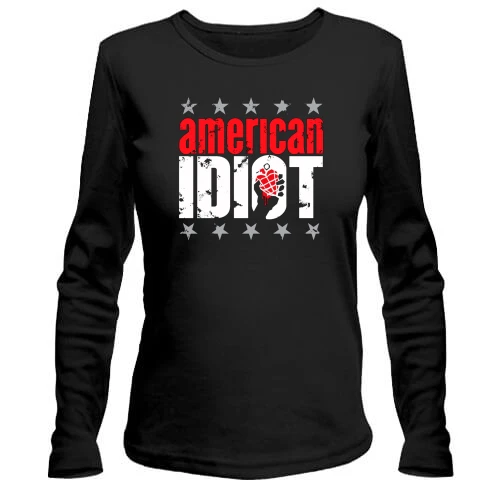 Жіночий лонгслів, чорний, Green day American Idiot