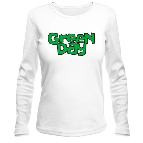 Жіночий лонгслів, білий, Green day (Street art logo)