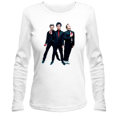 Жіночий лонгслів, білий, Green day з гранатами