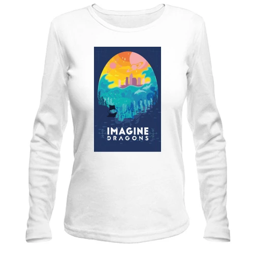 Жіночий лонгслів, білий, Imagine Dragons Future