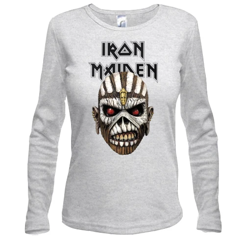 Жіночий лонгслів, Сірий меланж, Iron Maiden - The Book of Souls (2)