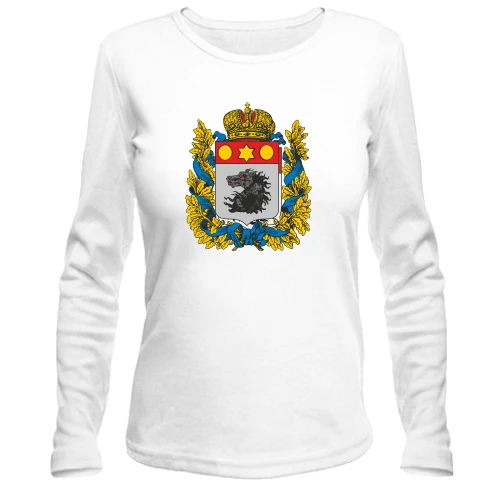 Женский лонгслив, белый, Старый герб Харькова