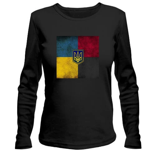 Женский лонгслив, Черный, Украина - ПС