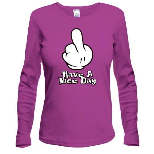 Жіночий лонгслів з написом "Have a nice day"