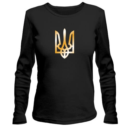 Женский лонгслив с гербом Украины (gold)