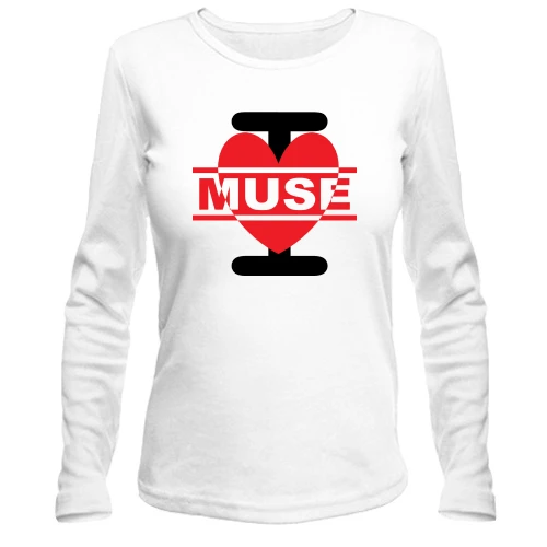 Жіночий лонгслів, Білий, I love Muse